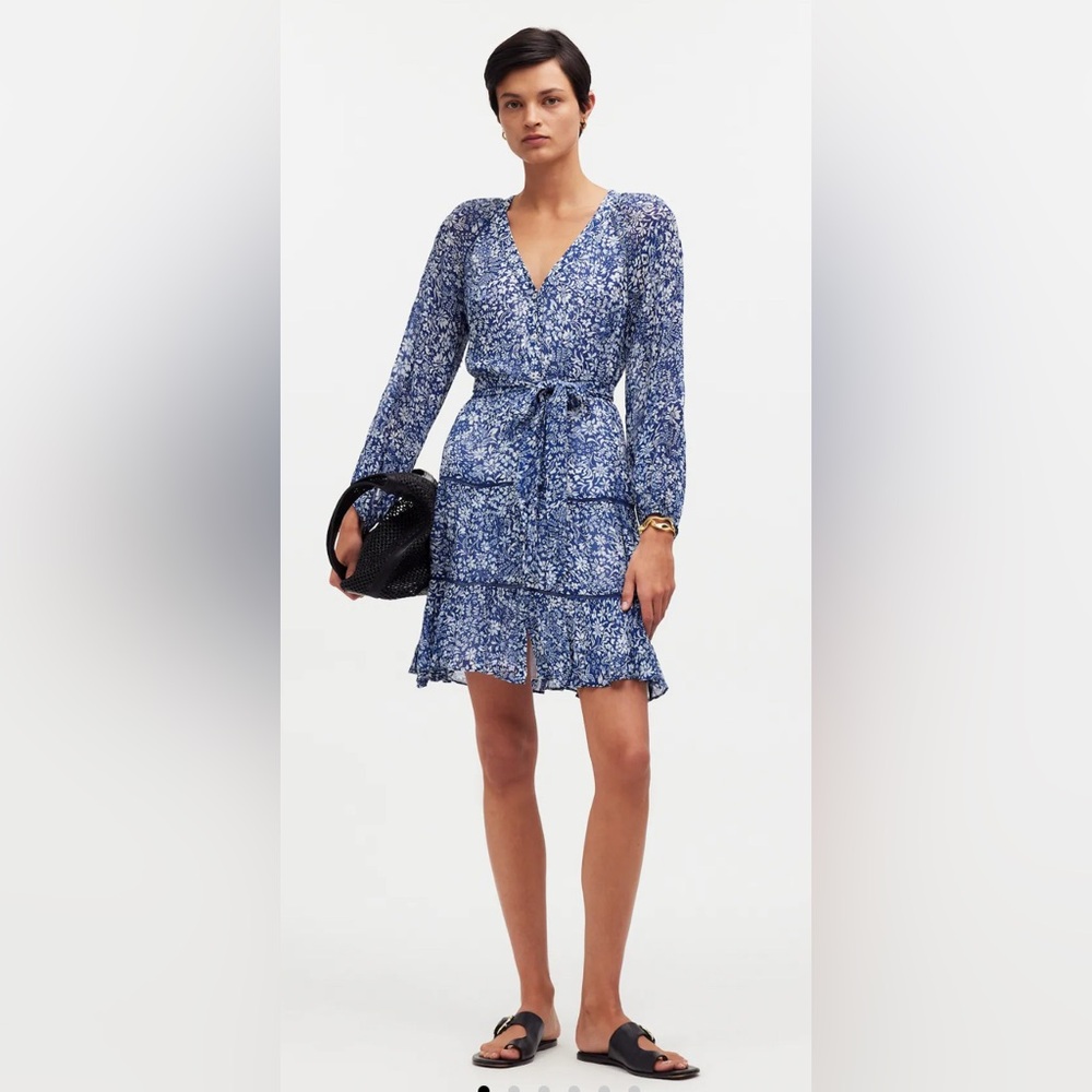 Floral Tie-Waist Tiered Mini Dress